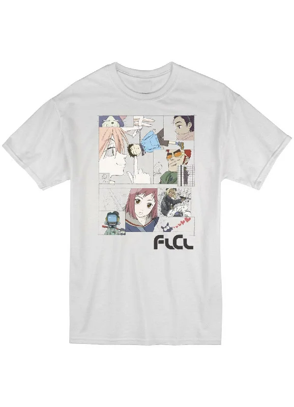 men's cotton blend t-shirts -FLCL - Line Art Men's T-Shirt