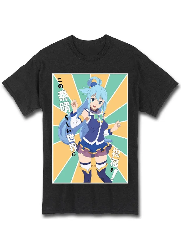 men's striped t-shirts -Konosuba - Aqua Men's T-Shirt