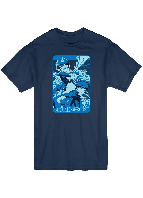 men's soft cotton crewneck t-shirts -Blue Exorcist - Rin Okumura And Yukio Okumura T-Shirt