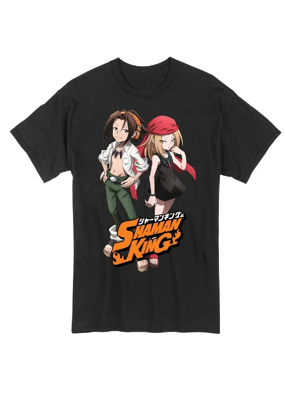 men's soft cotton crewneck t-shirts -Shaman King - Asakura Yoh And Anna Kyoyama Mens Tshirt