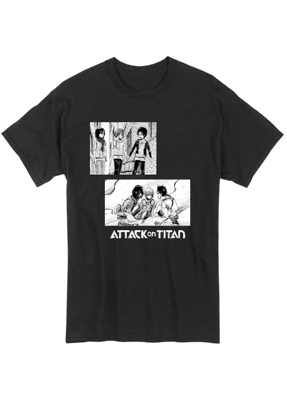 men's streetwear t-shirts -Attack On Titan - Eren Yeager, Mikasa Ackerman, Armin Arlet T-Shirt