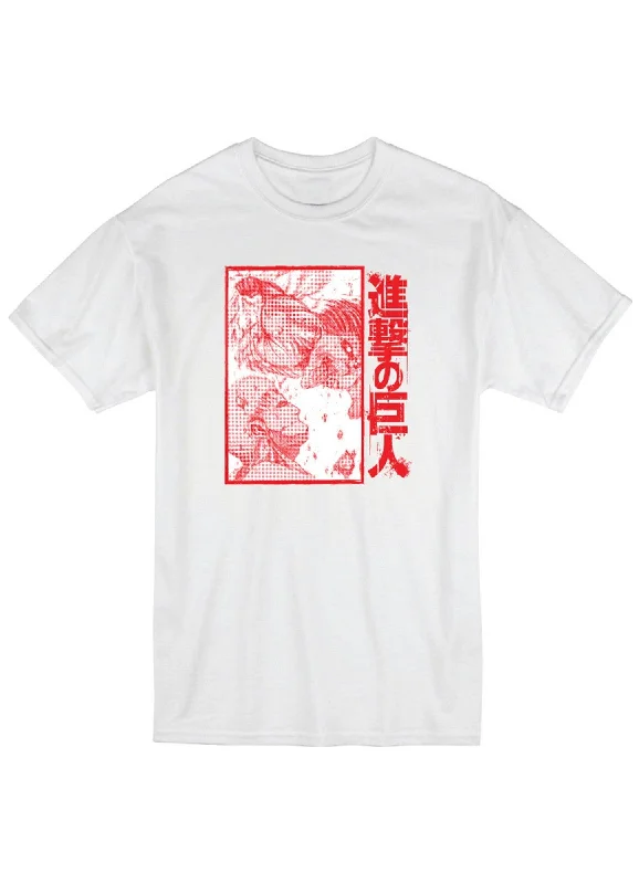 men's eco-friendly printed t-shirts -Attack On Titan (Manga) - Eren Yeager & Armor Titan T-Shirt