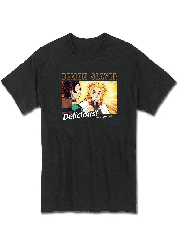 men's relaxed fit t-shirts -Demon Slayer The Movie: Mugen Train - Kyojuro Rengoku Eating T-Shirt