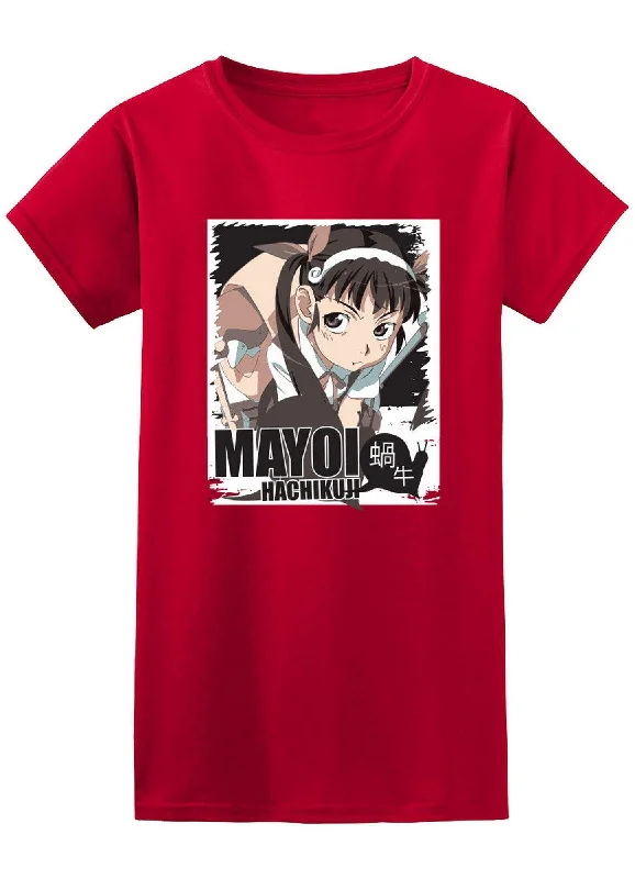 men's relaxed fit graphic t-shirts -Bakemonogatari Mayoi Jr. Red T-Shirt