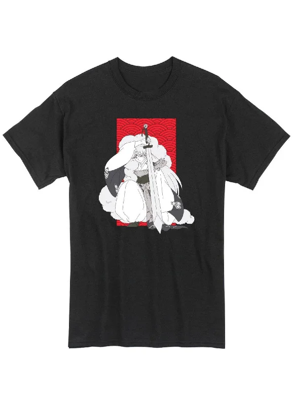 men's slim-fit plain t-shirts -Inuyasha - Sesshomaru Crouching T-Shirt