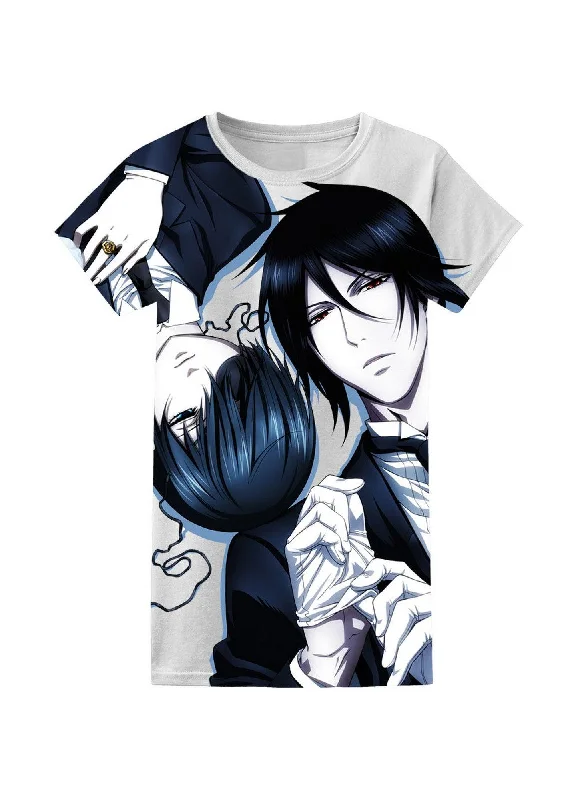 men's casual t-shirts -Black Butler 2 - Ciel Phantomhive & Sebastian Michaelis Full Print Jr. T-Shirt