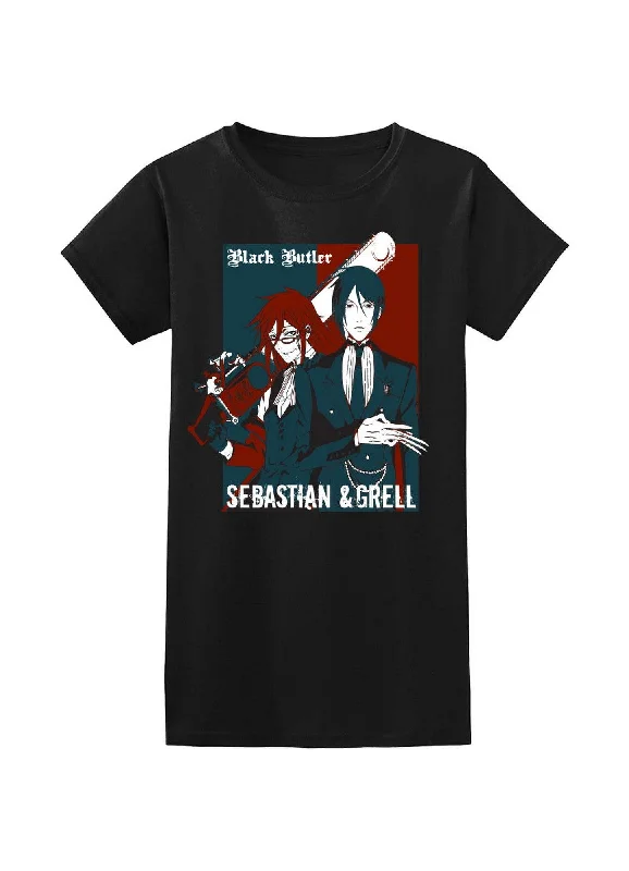 men's comfortable cotton t-shirts -Black Butler - Sebastian Michaelis & Grell Sutcliff Jr. T-Shirt