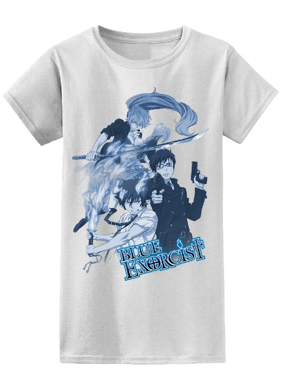 men's athletic graphic t-shirts -Blue Exorcist - Rin Okumura, Yukio Okumura, & Shura Kirigakure Jrs T-Shirt