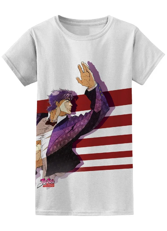 men's outdoor t-shirts -Jojo's Bizarre Adventure - Jonathan Joestar Red Stripes Sublimation Jrs T-Shirt