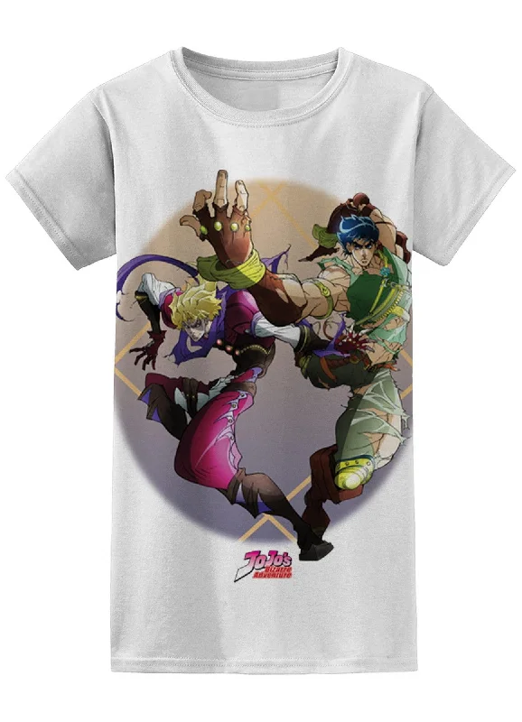 men's casual graphic t-shirts -Jojo's Bizarre Adventure - Jonathan Joestar & Dio Brando Sublimation Jrs T-Shirt