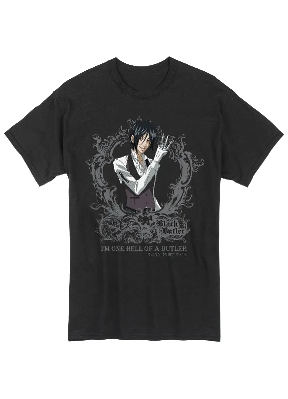 men's comfortable t-shirts -Black Butler - Sebastian Michaelis Slogan T-Shirt