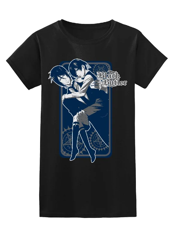 men's funny printed t-shirts -Black Butler 2 - Ciel Phantomhive Carry In Sebastian Michaeliss Arm Jr. T-Shirt