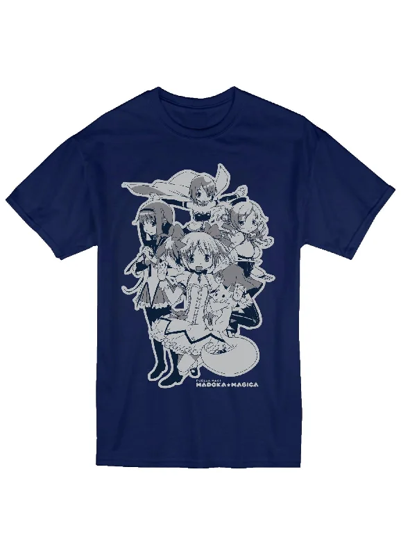 men's slim-fit graphic t-shirts -Madoka Magica - Group T-Shirt