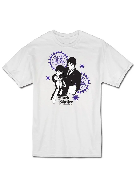 men's custom logo t-shirts -Black Butler Book Of Circus - Sebastian Michaelis And Ciel Phantomhive Men's Screen Print T-Shirt