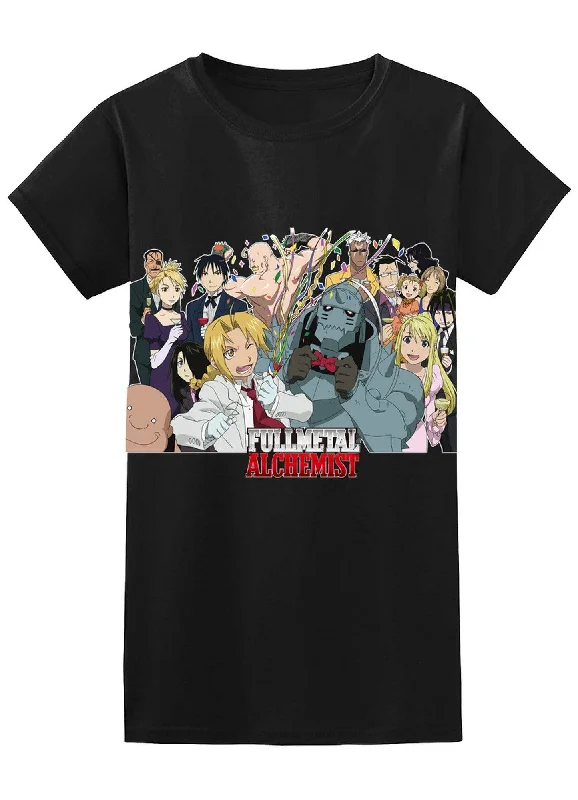 men's v-neck t-shirts -Fullmetal Alchemist - Group Celebration Jrs Sublimation T-Shirt