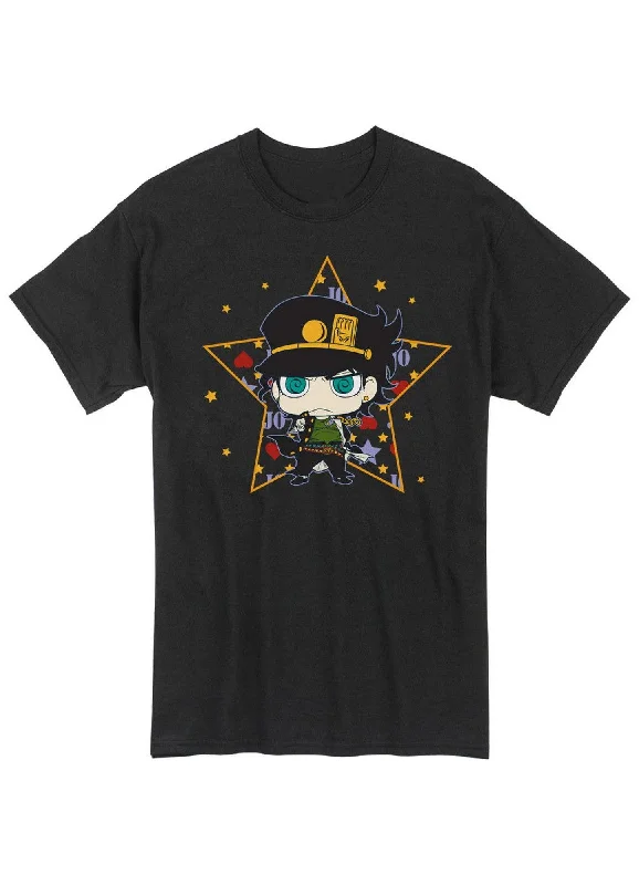 men's soft cotton crewneck t-shirts -Jojos Bizarre Adventure - Jotaro Kujo SD Men's Screen Print T-Shirt