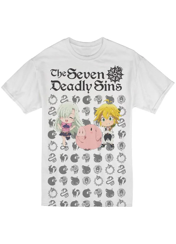 men's graphic t-shirts -The Seven Deadly Sins - SD Meliodas, Elizabeth & Hawk Sublimation Men's T-Shirt