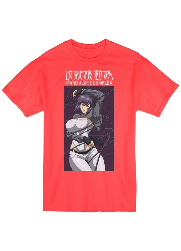 men's outdoor t-shirts -Ghost in The Shell - Motoko Kusanagi Entangled Men's Screen Print T-Shirt