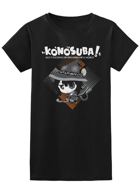 men's slim-fit graphic t-shirts -Konosuba - SD Megumin Jrs Screen Print T-Shirt