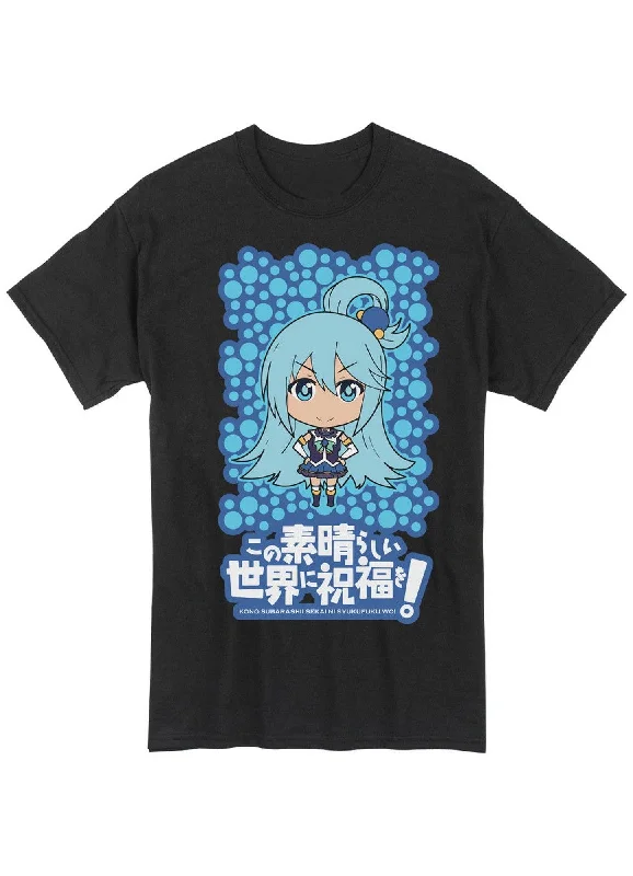 men's light t-shirts for summer -Konosuba - SD Aqua Men's Screen Print T-Shirt