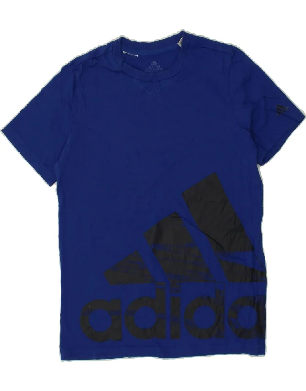 men's athletic graphic t-shirts -ADIDAS Boys Graphic T-Shirt Top 13-14 Years Blue