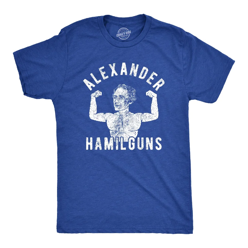 men's designer printed t-shirts -Alexander Hamilguns Men's T Shirt