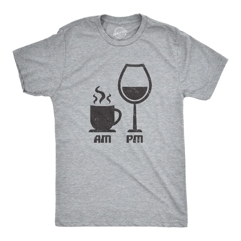 men's outdoor t-shirts -AM Coffee PM Wine Men's T Shirt