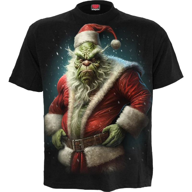 men's bold design t-shirts -BAH HUMBUG - T-Shirt Black