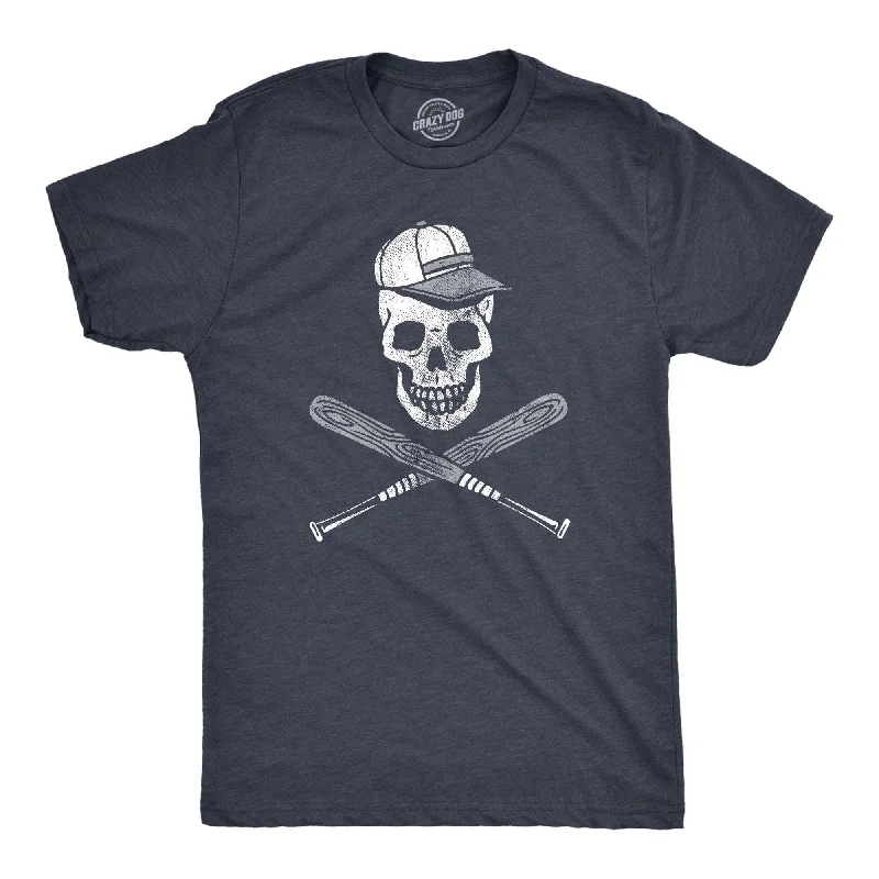 men's graphic slogan t-shirts -Baseball Skull Men's T Shirt