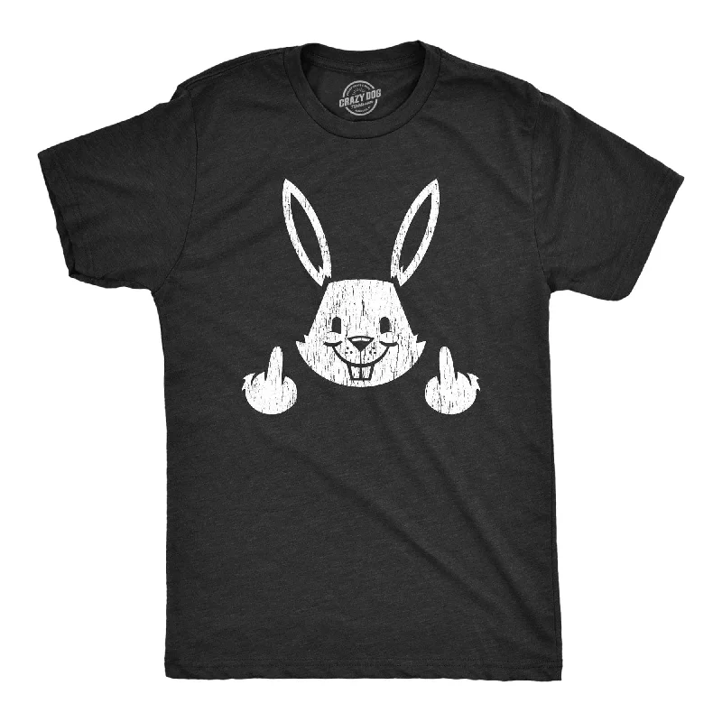 men's soft t-shirts -Bunny Flipping The Bird Men's T Shirt