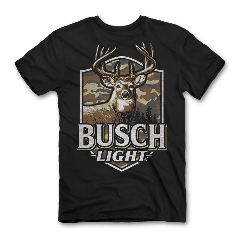 men's daily wear t-shirts -Busch Light - Buck Camo T-Shirt