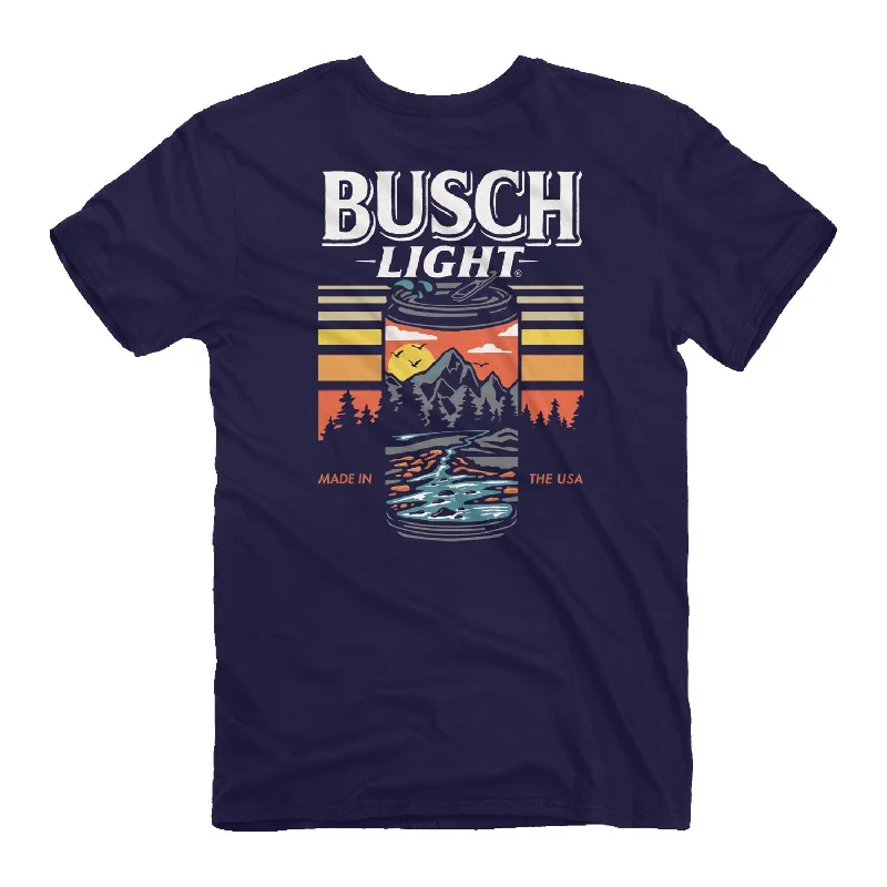 men's breathable cotton graphic t-shirts -Busch Light - Can Scene T-Shirt