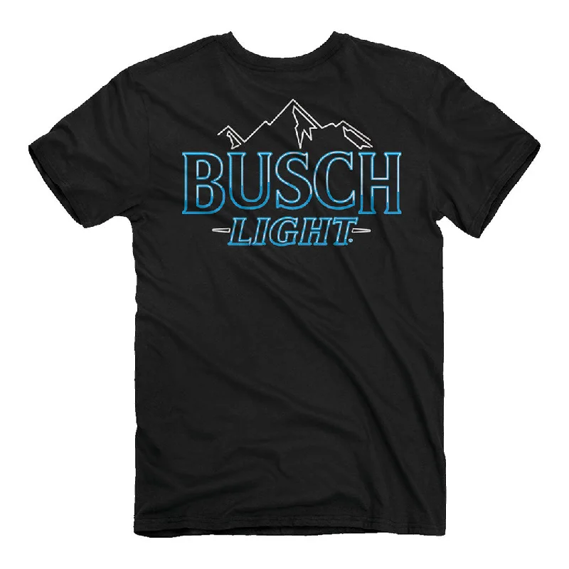 men's designer t-shirts -Busch Light - Neon Logo T-Shirt