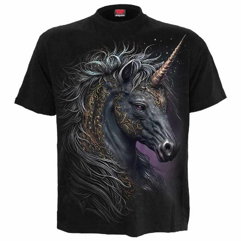 men's simple cotton t-shirts -CELTIC UNICORN - T-Shirt Black