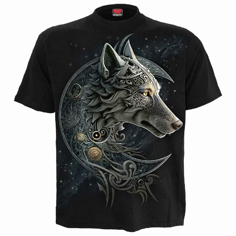 men's athletic fit t-shirts -CELTIC WOLF - T-Shirt Black