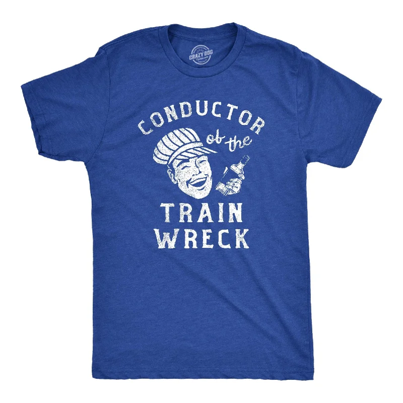 men's comfortable summer tees -Conductor Of The Train Wreck Men's T Shirt