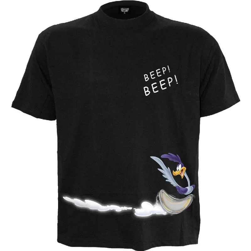 men's unique graphic t-shirts -COYOTE - BEEP BEEP - T-Shirt Black