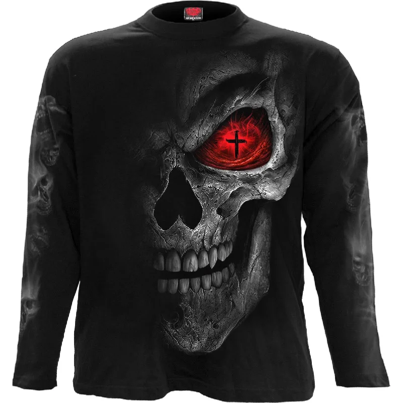 men's striped t-shirts -DEATH STARE - Longsleeve T-Shirt Black