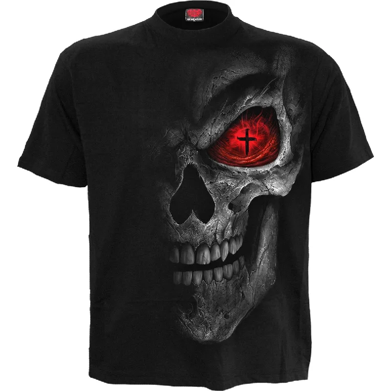 men's vintage print t-shirts -DEATH STARE - T-Shirt Black