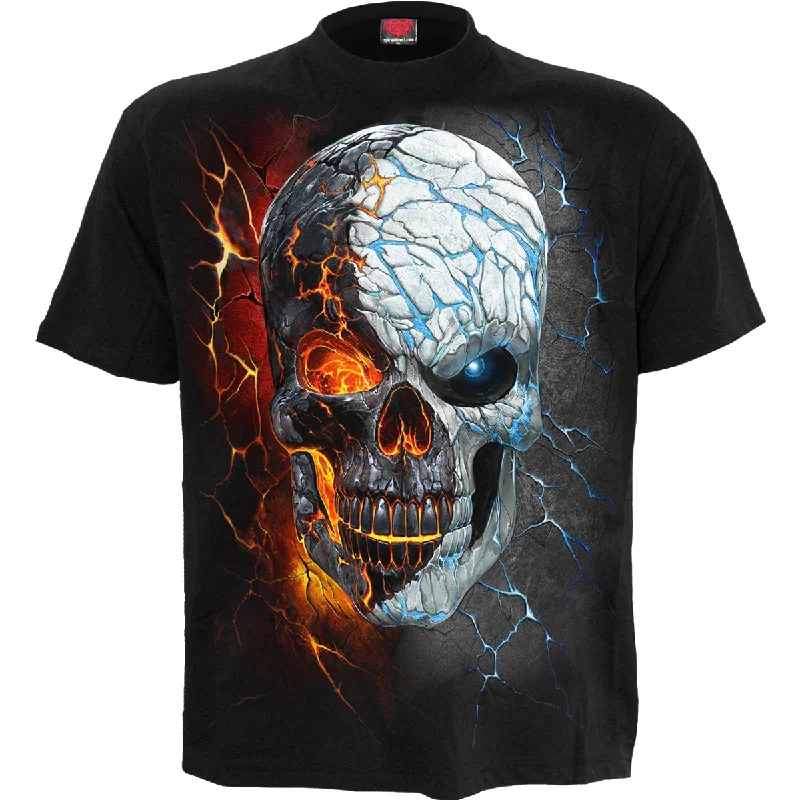 men's graphic print tees for casual wear -DIVIDED SOUL - T-Shirt Black