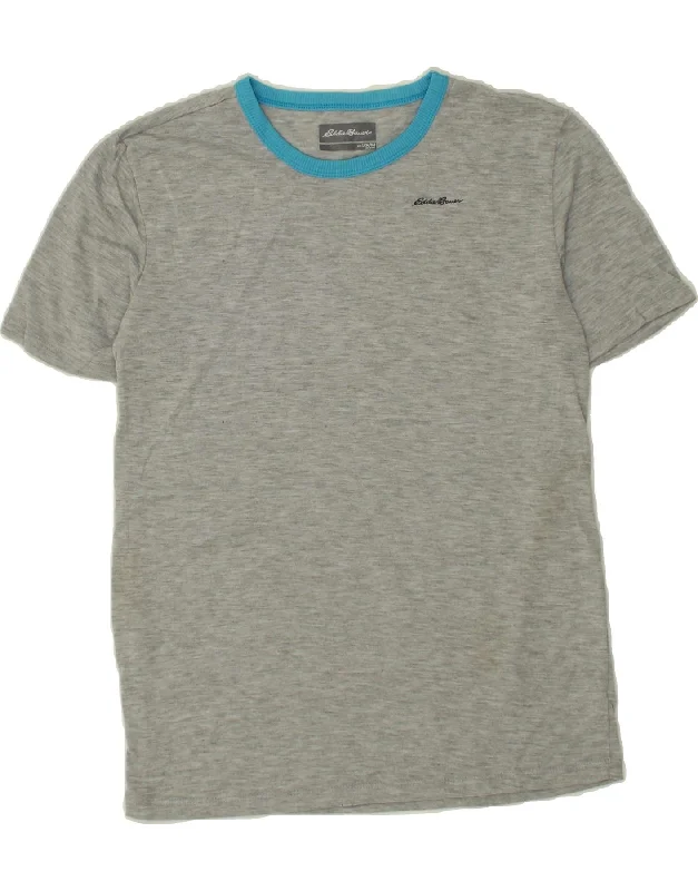 men's cotton t-shirts for summer -EDDIE BAUER Boys T-Shirt Top 14-15 Years Large Grey Polyester