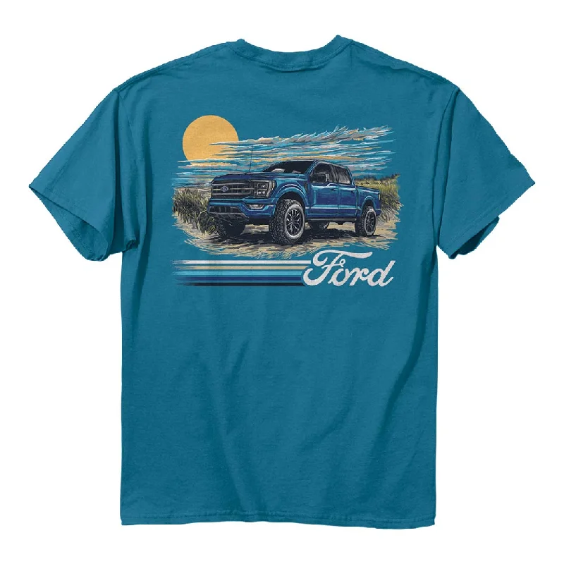 men's custom logo t-shirts -Ford - F-150 Tremor Beach Truck T-Shirt