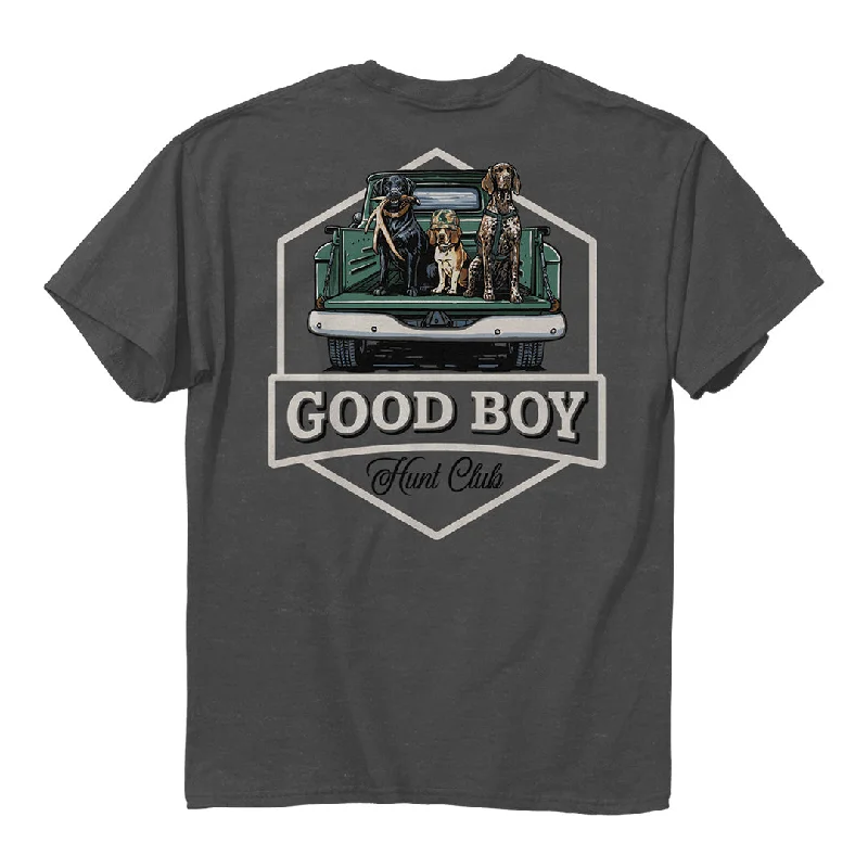 men's graphic print t-shirts -Good Boy - Hunt Club T-Shirt