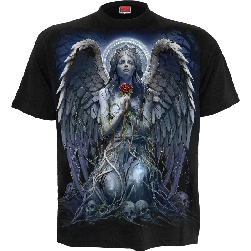 men's eco-friendly printed t-shirts -GRIEVING ANGEL - T-Shirt Black