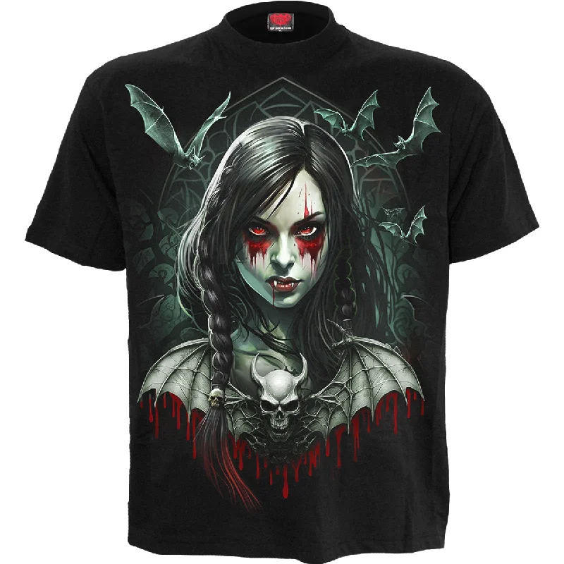 men's graphic design t-shirts -HALLOW'S EVE  - Front Print T-Shirt Black