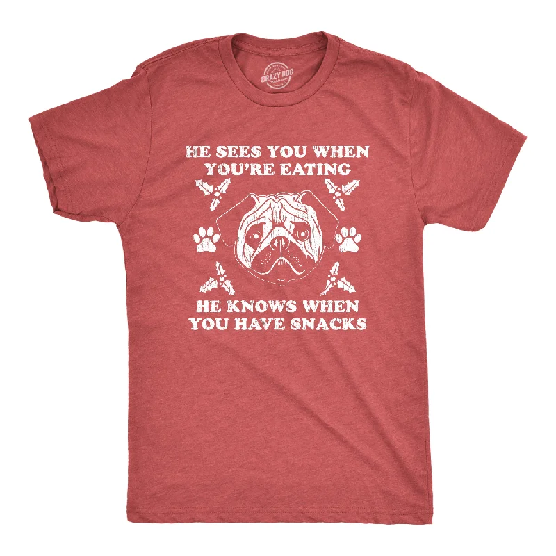 men's soft cotton blend tees -He Sees You When You're Eating Men's T Shirt