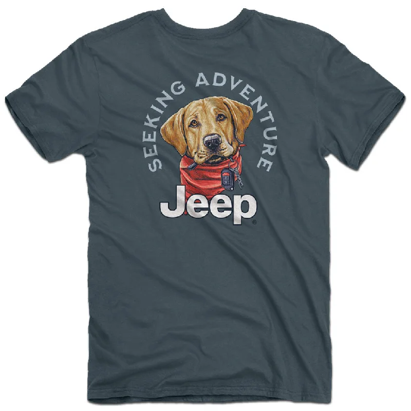 men's bold design t-shirts -Jeep - Adventure Dog T-Shirt