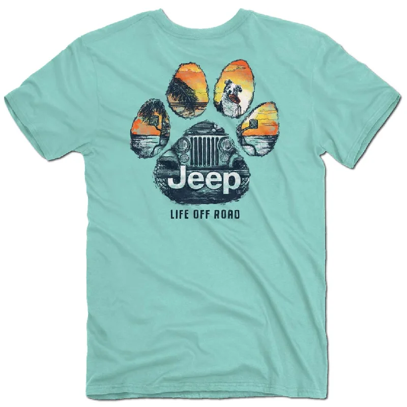 men's oversized graphic print t-shirts -Jeep - Dog Paw T-Shirt