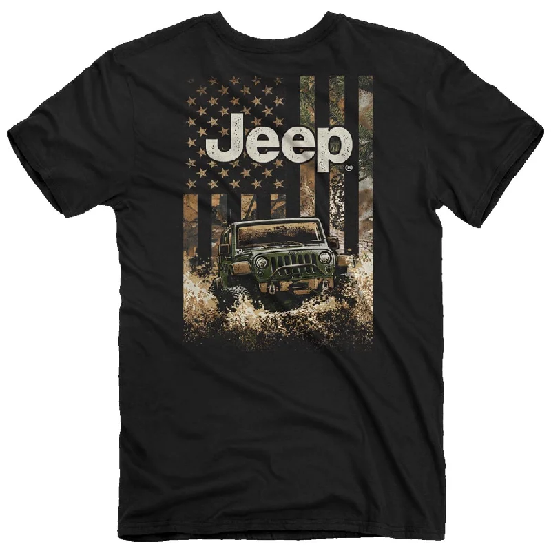 men's crewneck t-shirts -Jeep - Freedom Outdoors T-Shirt