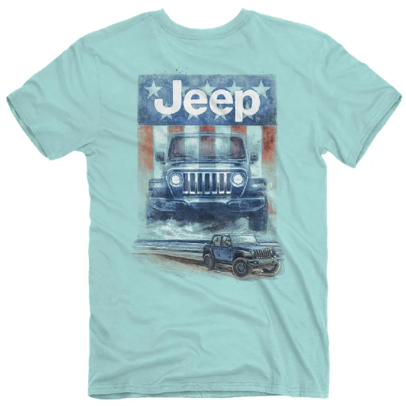 men's slogan t-shirts -Jeep - USA Beach Rider T-Shirt